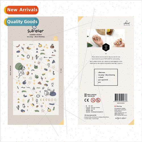 Korea Nail Stickers 1079 Art Clash Color Block WaterproPVC H