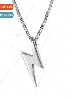 Creative matching lightning bolt tanium steel men necklace a