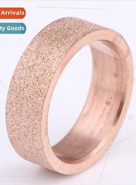Europe new 6MM frosted rose gold ring simple ring ring finge