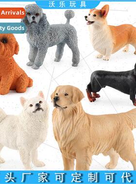 dog model set solid static htoy dachshund golden retriever c