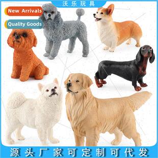 dog model set solid static htoy dachshund golden retriever c
