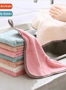 Hangable Coral Velvet Thickened HTowel Pine适用Apple Pattern