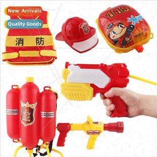 Children pull-out fire backpack water gun set kindergarten e