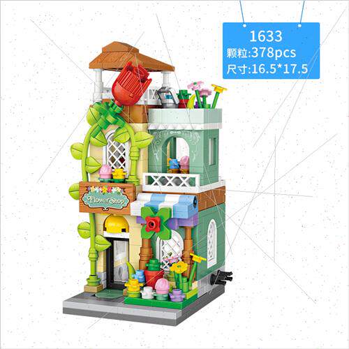 Small particles 1633-36 flowers bridal  set building blocks