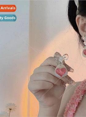 New sense illusion bow water ripple love halo jelly earrings