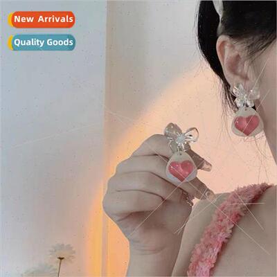 New sense illusion bow water ripple love halo jelly earrings