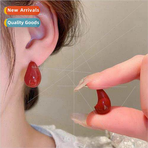 A touch vermilion red burgundy drop earrings niche hundred g