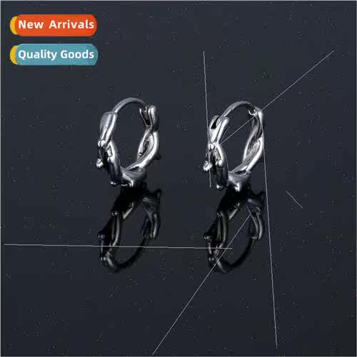 Europe stainless steel earrings twist buckle fashion tide me