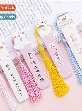Cute cartoon wooden bookmark straight ruler girl heart creat