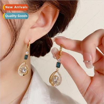 Earrings fashion inlaid diamond teardrop ear buckle female l