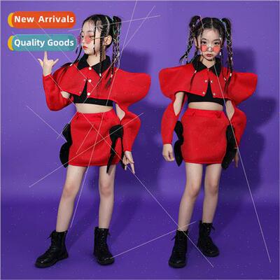 Girls modeling catwalk tide clothing red creative fashion hi