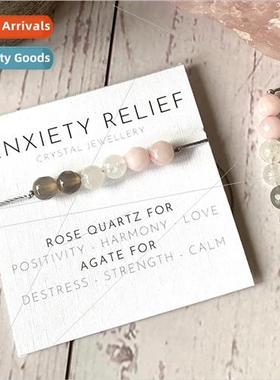 Stone Beaded Wax Wire Bracelet Amethyst Glter Stone Combo Br