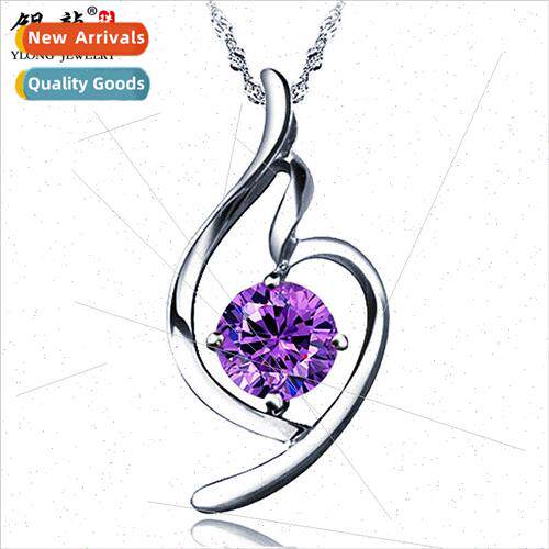 Jewelry s925 silver necklace female nd fashion amethyst soft