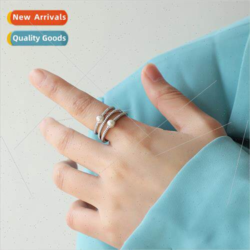 Metal threaded vein ring men women Classic fashion versatile