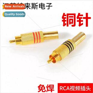 Audio Connectors Solderless Male RCA Video Plugs Connectors