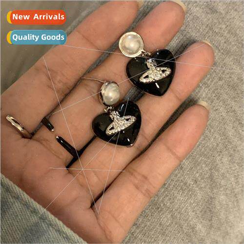 New West Queen Mother black peach heart wh diamonds Saturn e