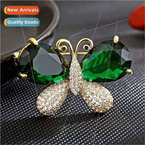 Europe zirconia butterfly brooch su cardigan accessories pin