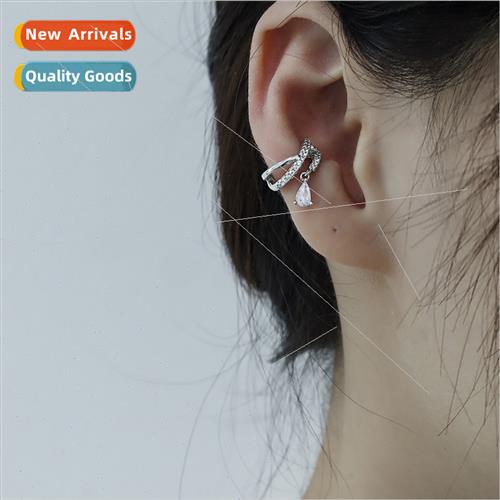 No ear holes water drop cross ear clips elf ear bone clips m