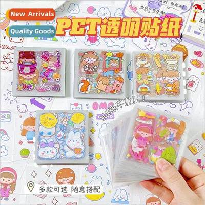 Handbook stickers cute girl transparent PET stickers cartoon