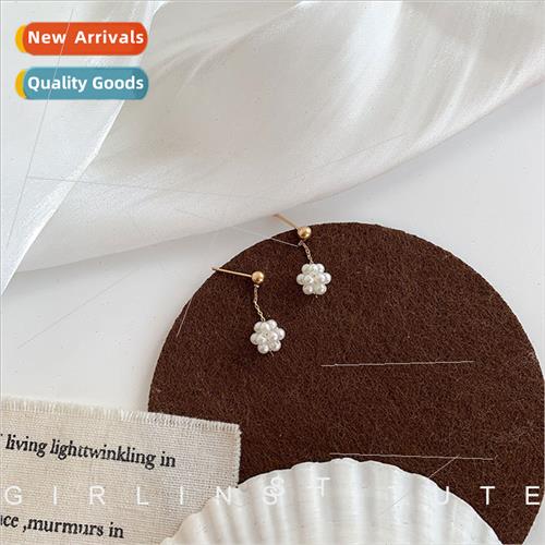 Pearl earrings female 2023 new tide simple compact short dro