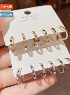 hundred zirconia earring buckle combination female fashion n