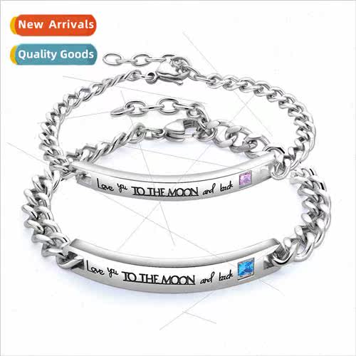 Korea  simple bracelet Couple bracelet student jewelry engra