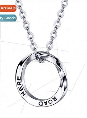M?bius Ring Necklace Ring Tanium Steel Circle Men Pendant I