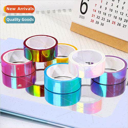 Creative rainbow laser tape stationery handbook colorful dec