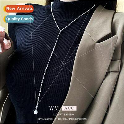 Steel tanium long sweater chain cold wind minimalist necklac