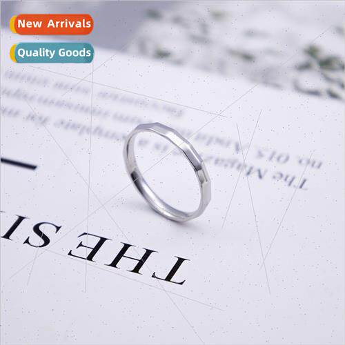 Korea cold wind irregular bilateral cut ring tanium steel go