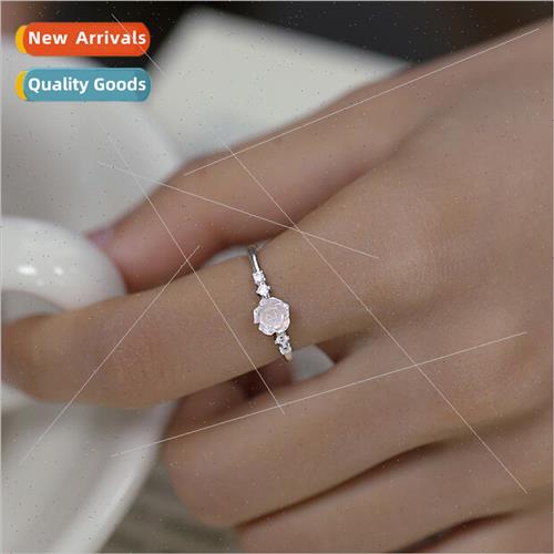 Dazzling color camellia ring gentle healing clear flower ind