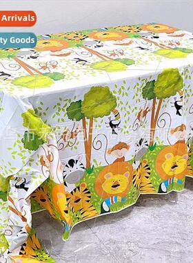 Forest animal pattern party tablecloth disposable waterproPE