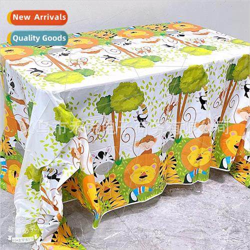 Forest animal pattern party tablecloth disposable waterproPE