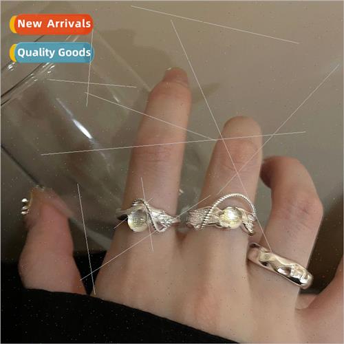 Moonstone Irregular Open Ring Female Hundred che Premium Rin