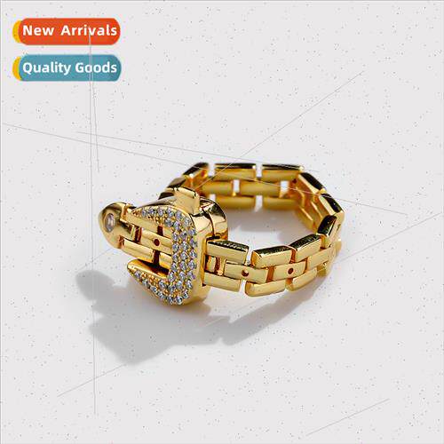 Chain belt buckle ring women 925 silver Europe retro adjusta