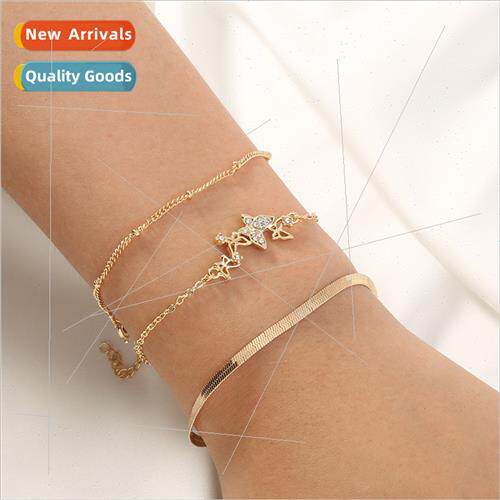 Europe nd threepcs fashion niche minimalist leaf bracelet hj