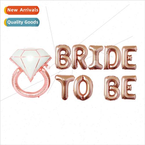 U.S.  diamond ring aluminum foil balloon set BRIDE TO BE bac
