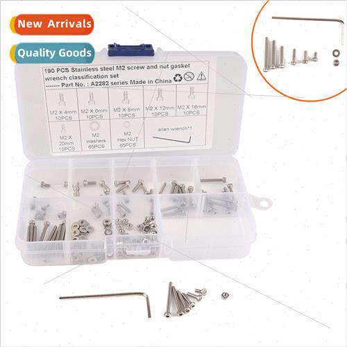 190pcs Combination Set M2 Stainless Steel Hexagon Socket Hea