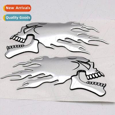 Soft Gel 3D Flame Skull Car Sticker Drip Gel 3D Ghost Skull