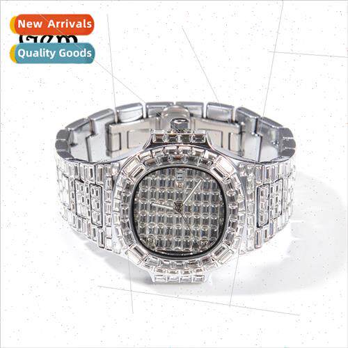 Fashion Hip Hop Quartz Watch Men Europe Ins Full Diamond Cal