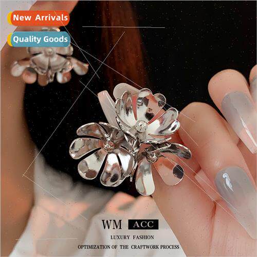 lver needle metal flower earrings fashion simple earrings ea