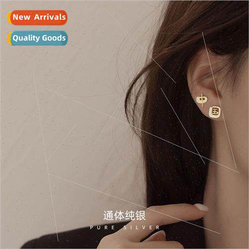 S925 silver Chinese character earrings niche retro palace zi