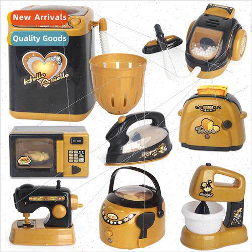 Children Black Gold Mini Kchen Play House Electric Appliance