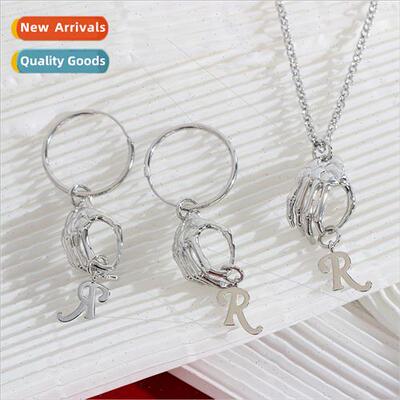 Raf skull ghost claw R letter pendant earrings female univer