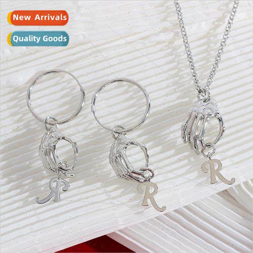 Raf skull ghost claw R letter pendant earrings female univer