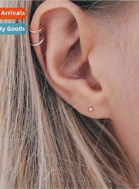 Europe Stainless earrings female tanium steel ear clips simp