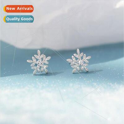 Korea fashion silver pin jewelry women ins snowflake zirconi