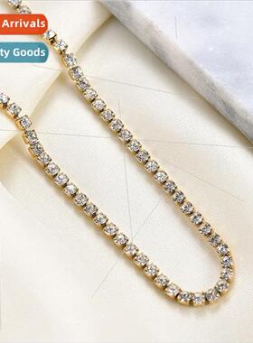 Hip Hop single row diamond zirconia tennis chain 3MM copper
