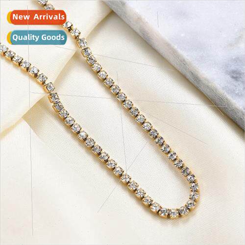 Hip Hop single row diamond zirconia tennis chain 3MM copper