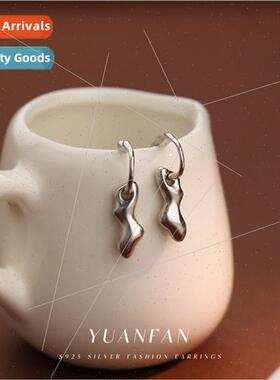 s925 silver cold wind baroque earrings female senior irregul